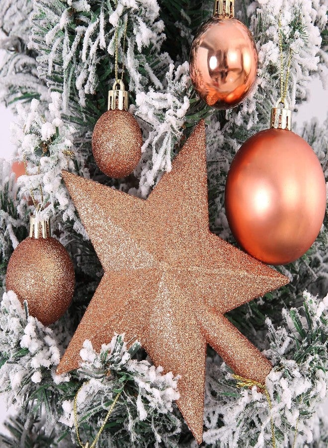Emopeak Luxury Christmas Balls Ornaments Set - Shatterproof Mini Holiday Balls for Xmas Tree Topper and Hang Rope (Orange, Multi Size) - Image 5